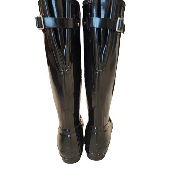 Hunter Tall Black Gloss Adjustable Boots 8 - Picture 3 of 16